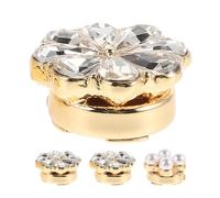 Boutons de Manchette Décoratifs Fleur 4pcs Alliage Or pour Femmes | Cristaux Étincelants, pour Robe et Chemise, Lot de 4 Pièces, Design Élégant et Unique