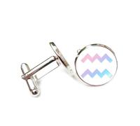 Boutons de manchette, Dégradé De Couleurs Frais, Diffraction Spectrale, Verseau, Douze Signes Du Zodiaque, Boucle De Manchette Personnalisée, Accessoire De Chemise, Cadeau Pour Comptable, Patron, A