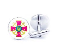 Boutons De Manchette Drapeau De L'Ukraine - Motif De Drapeau De L'Ukraine Boutons De Manchette À Motif Géométrique En Émail, Boutons De Manchette Carte Du Monde Pour Hommes De Style Hip Hop Pat