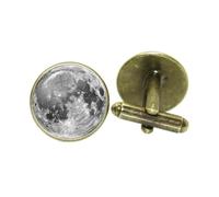 Boutons de manchette éclipse lunaire pour homme, cabochon en verre de 16 mm, cadeau pour collectionneur passionné d'astronomie,Couleur 4,Taille unique