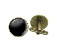 Boutons de manchette éclipse lunaire pour homme, cabochon en verre de 16 mm, cadeau pour collectionneur passionné d'astronomie,Couleur 13,Taille unique