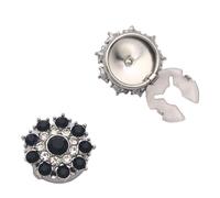 Boutons de manchette élégants en verre multicolore avec base en alliage pour réunions d'affaires et événements formels Boutons de manchette en verre clouté de diamants, taille unique, Comme décrit