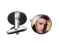 Boutons de manchette Elvis Presley pour homme - En verre - Fait à la main