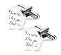 Boutons de manchette en acier inoxydable pour papa âgé avec inscription « I Love You » - Cadeau d'anniversaire pour la fête des pères - Cadeau de Noël pour papa, beau-père, fils, papa et fille
