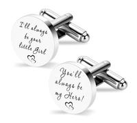Boutons de manchette en acier inoxydable pour papa âgé, cadeau d'anniversaire, fête des pères pour papa, beau-père, fille et papa, cadeau de Noël cool
