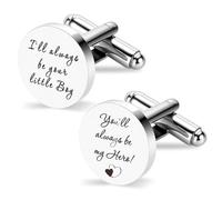 Boutons de manchette en acier inoxydable pour papa âgé, cadeau d'anniversaire, fête des pères pour papa, beau-père, fils et papa, cadeau de Noël, cadeau de père de la mariée, boutons de manchette en