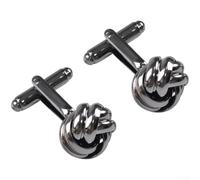 Boutons de manchette en alliage de style torsadé creux | Motifs creux complexes, mécanisme de verrouillage rotatif, look sophistiqué, tenue formelle professionnelle