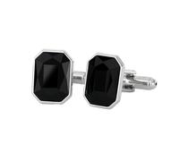 Boutons de manchette en alliage ornés de cristaux | Paire de boutons de manchette avec accents de cristal et fermeture sans effort, large compatibilité pour les affaires