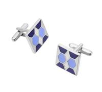 Boutons de manchette en argent émaillé à gouttes de couleur carrée pour hommes Father Costume style français chemise boutons bijoux accessoires
