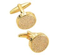 Boutons de Manchette en Cuivre Rectangulaires Dorés Rhinestone Homme | Chemise Française, Usage Business et Cérémonies, Lot, Finition Résistante