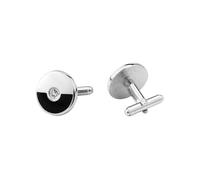 Boutons de manchette en émail et diamant pour homme Noir, taille unique, Métal, Pas de gemme