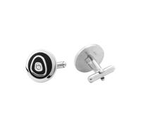 Boutons de manchette en émail et diamant pour homme Noir, taille unique, Métal, Pas de gemme