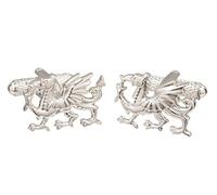 Boutons de manchette en forme de dragon gallois - Disponible en couleur argent ou doré présenté dans un coffret cadeau GS Cufflink - Argenté - Taille Unique