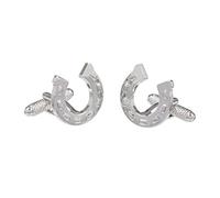 Boutons de manchette en forme de fer à cheval présentés dans une boîte GS, taille unique, Métal, Sans pierre précieuse