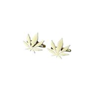Boutons de manchette en forme de feuille d'érable for homme, en acier inoxydable, for chemise d'affaires, bijoux tendance, fiançailles Pour Hommes Chemises De Smoking(Gold)