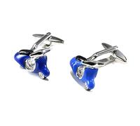 Boutons de manchette en forme de moto pour hommes, en émail, emballage en boîte,Zingué bleu,1 paire