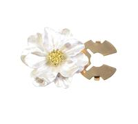 Boutons de manchette en forme de pétale de fleur nacré floral Boutons de manchette Clip pour hommes et femmes Robe uniforme Chemise Tenue décontractée Décoration Vêtements Bouton en alliage, taille