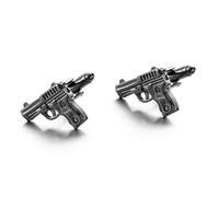 Boutons de manchette en forme de pistolet pour homme, boutons de manchette en forme de pistolet, boutons de manchette, noir, pour chemise de smoking, style punk, cadeau de mariage