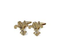 Boutons de manchette en iris en fleur d’iris évidés pour hommes Badge rétro chemise d’affaires Poignets Boutons de manchette Broche Accessoire décoratif