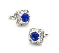 Boutons de manchette en laiton et cristal pour homme, motif pierre à facettes, coffret cadeau pour marié,Couleur 2,Taille unique