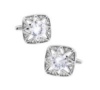 Boutons de manchette en laiton et cristal pour homme, motif pierre à facettes, coffret cadeau pour marié,Couleur 15,Taille unique