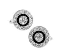 Boutons de manchette en laiton et cristal pour homme, motif pierre à facettes, coffret cadeau pour marié,Couleur 9,Taille unique