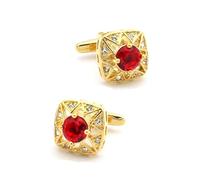 Boutons de manchette en laiton et cristal pour homme, motif pierre à facettes, coffret cadeau pour marié,Couleur 1,Taille unique