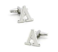 Boutons de manchette en laiton pour homme, 26 motifs de l'alphabet anglais, accessoires pour chemises habillées,Couleur 1,Taille unique