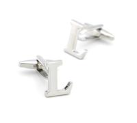 Boutons de manchette en laiton pour homme, 26 motifs de l'alphabet anglais, accessoires pour chemises habillées,Couleur 17,Taille unique