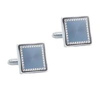 Boutons de Manchette en métal imprimé CD Vintage, Boutons de Manchette pour Hommes carrés plaqués Argent