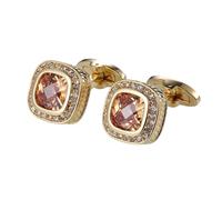Boutons de manchette en strass et cristal champagne avec visage tortue