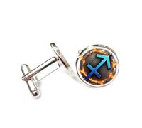 Boutons de manchette, Feu Brûlant, Corrosion, Métal Lourd, Sagittaire, Douze Signes Du Zodiaque, Boucle De Manchette Personnalisée, Accessoire De Chemise, Cadeau Pour Comptable, Patron, Affaires, M