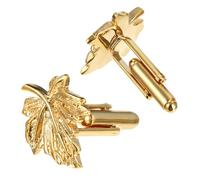 Boutons de Manchette Feuille D'érable Or, Paire Mode Homme | Alliage de Cuivre, Finition Lisse et Agréable, pour Événements Formels et Anniversaire