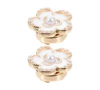 Boutons de Manchette Fleur Alliage Plaqué Or et, 2 Pièces | Cache Bouton Femme, Clips Alliage, Décor Robe Chemise, , Style Chic