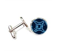Boutons de manchette, Gémeaux, Étoile Du Futur Numérique, Cyber Néon, Porte-Bonheur, Cadeau Pour Un Ami, Douze Signes Du Zodiaque, Boucle De Manchette Personnalisée, Accessoire De Chemise, Ca