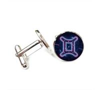 Boutons de manchette, Gémeaux, Hacker Numérique, Cyber Néon, Porte-Bonheur, Pour Un Ami. Douze Signes Du Zodiaque, Boucle De Manchette Personnalisée, Accessoire De Chemise, Cadeau Pour Un Père, U