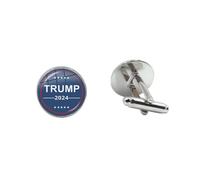 Boutons de manchette « He Will Be Back 2024 » - Collection Trump - Cabochon en verre - Bijoux pour homme et femme - Soutien de l'originalité de Trump - Boutons de manchette historiques de style Hale
