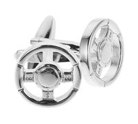 Boutons de Manchette Homme Direction Volant Argenté Métal pour Chemises | Style Vintage Élégant, Fixation Sûre et Facile, pour Bureau, Mariage de Chemise