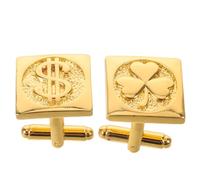 Boutons de Manchette Homme Or Trèfle, Cuivre, Style Élégant