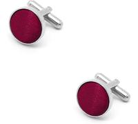 Boutons de manchette homme rouge-bordeaux, finitions main, boutonnières bordeaux