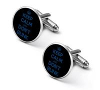 Boutons de manchette humoristiques « Keep Calm And Don't Blink » pour hommes et femmes | Accessoires de chemise pour affaires et mariages (lot de 2)