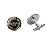 Boutons de manchette œil d'Horus du Dieu antique talisman magique égyptien Lucky The Eye of Horus avec photo vintage dôme en verre pour homme