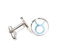 Boutons de manchette, Ligne Planétaire Du Symbole Dynamique Du Taureau, Flux De Particules, Douze Signes Du Zodiaque Du Taureau, Boucle De Manchette Porte-Bonheur Personnalisée, Accessoire De Chemis