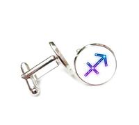 Boutons de manchette, Ligne Technologique Cyber Neon, Sagittaire, Douze Signes Du Zodiaque, Boucle De Manchette Personnalisée, Accessoire De Chemise, Cadeau Pour Comptable, Patron, Affaires, Mari