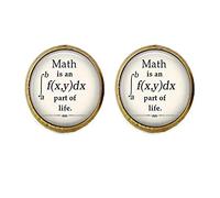 Boutons de manchette Math est une partie intégrante de la vie, boutons de manchette mathématiques, cadeau geek, cadeau pour enseignant de mathématiques.