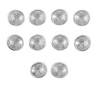 Boutons de Manchette Métalliques Argenté 18mm, Lot de 10