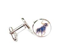 Boutons de manchette, Motif De Totem Bovin, Nébuleuse Cosmique, Intrication Quantique, Taureau, Douze Signes Du Zodiaque, Boucle De Manchette Porte-Bonheur Personnalisée, Accessoire De Chemise, Cade