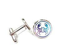 Boutons de manchette, Motif En Forme De Crabe, Lignes Dégradées, Style Art De La Faille, Cancer (Les Douze Signes Du Zodiaque), Boucle De Manchette, Accessoire De Chemise, Cadeau Pour Comptable, Pat