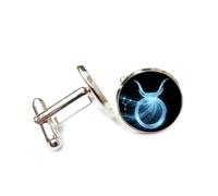 Boutons de manchette, Nébuleuse Dynamique Du Taureau, Symbole Abstrait, Flux De Particules, Douze Signes Du Zodiaque Du Taureau, Boucle De Manchette Porte-Bonheur Personnalisée, Accessoire De Chemis