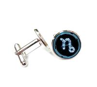 Boutons de manchette, Nébuleuse Ornée D'Un Éclair, Symbole Du Futur, Cristal D'Énergie, Capricorne, Douze Signes Du Zodiaque, Boucle De Manchette, Accessoire De Chemise, Cadeau Pour Comptable, Pat